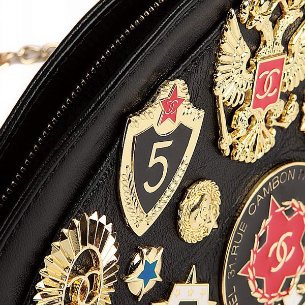 Fake Chanel Romanov A47369 Black Lambskin Clutch Bag On Sale